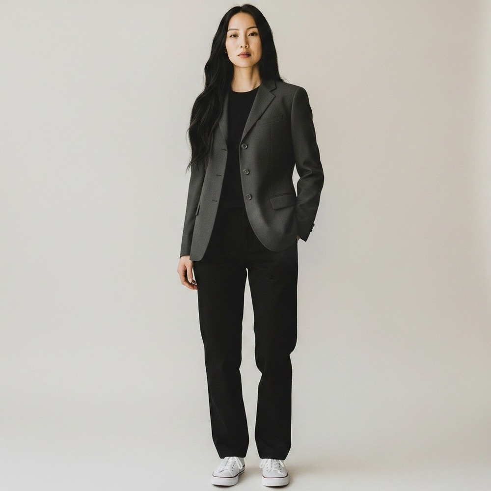 Vintage 90s Armani Collezioni Blazer 36/C Black Italy Wool Quiet Luxury